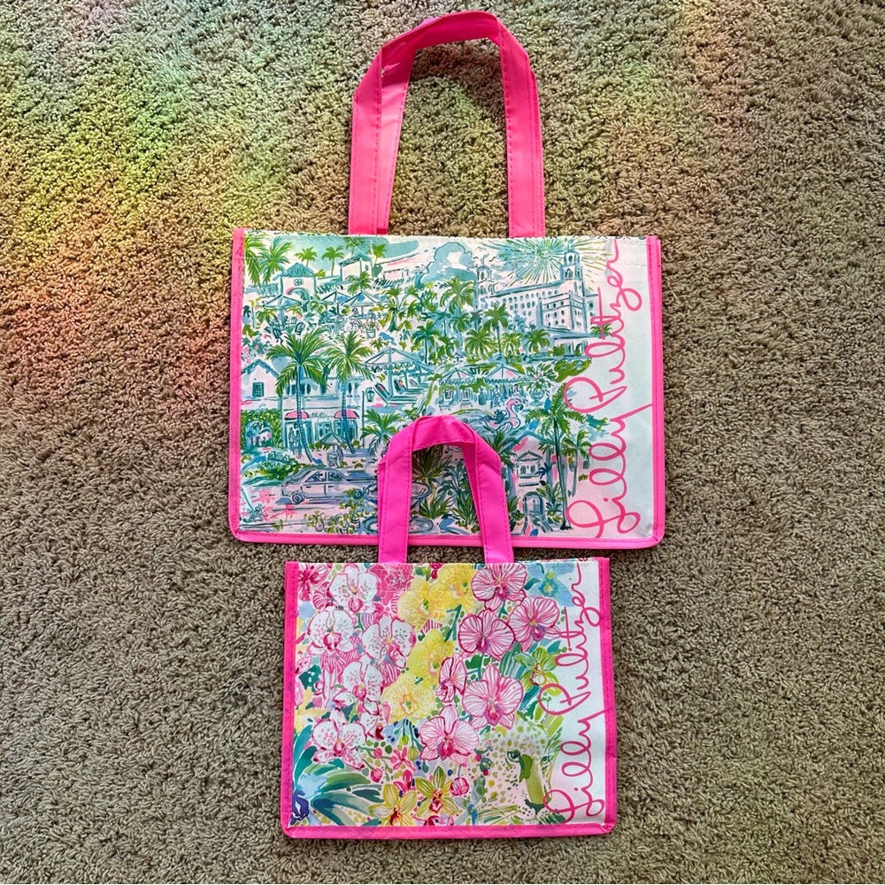 Set of 2 Lilly Pulitzer Reusable Shopping Bags